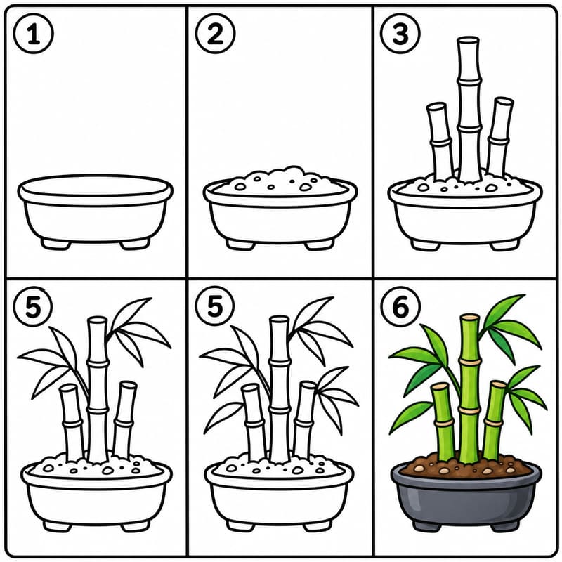 Bamboo Bonsai Drawing Ideas