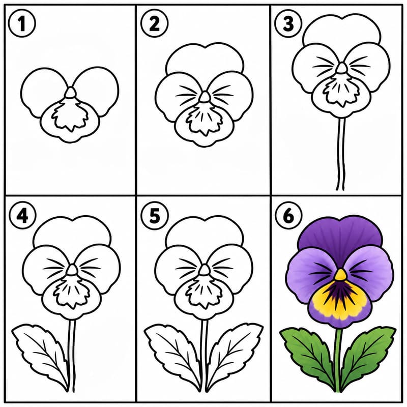 Pansy Drawing Ideas