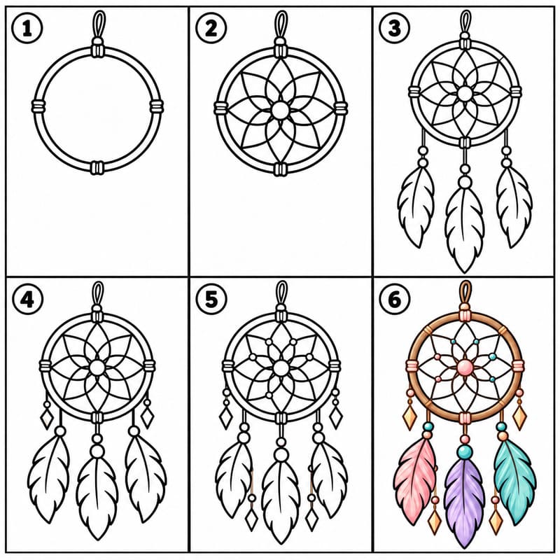 Boho dreamcatcher Drawing Ideas