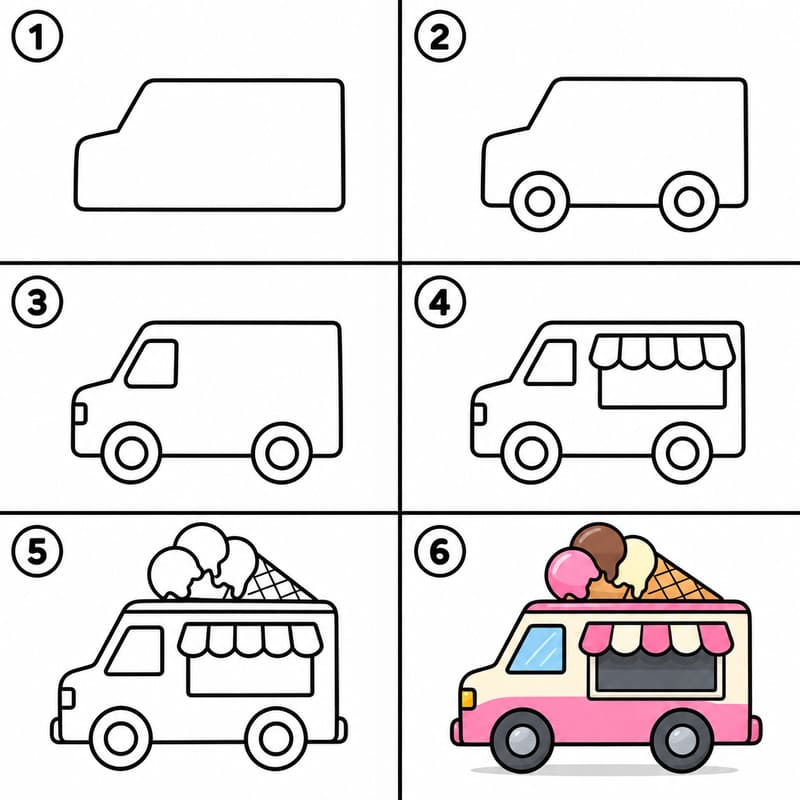 Ice Cream Truck Drawing Ideas