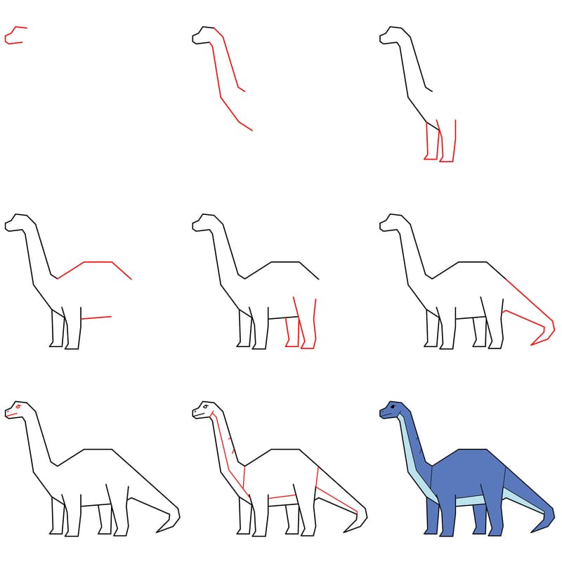 Brontosaurus Dinosaur Drawing Ideas