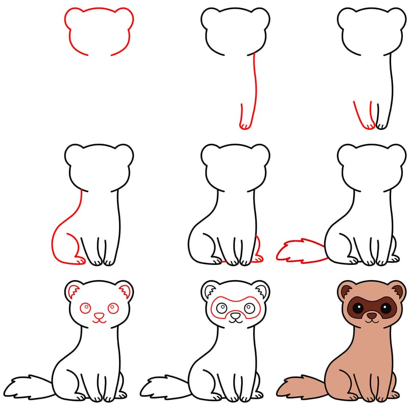 Calm ferret Drawing Ideas