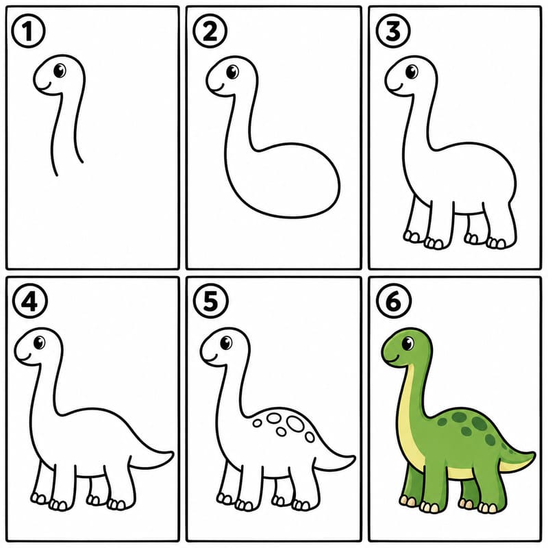 Cartoon Brontosaurus Drawing Ideas