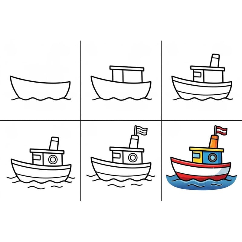 Cartoon ship Drawing Ideas