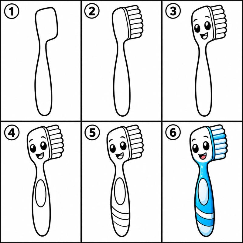 Cartoon toothbrush Drawing Ideas