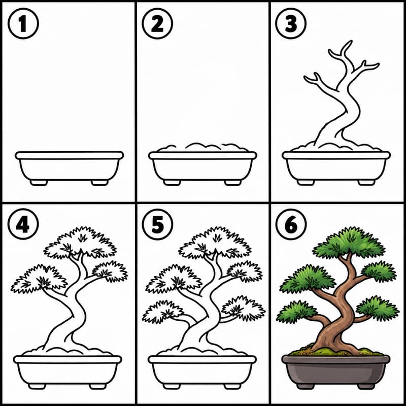 Cedar Bonsai Drawing Ideas