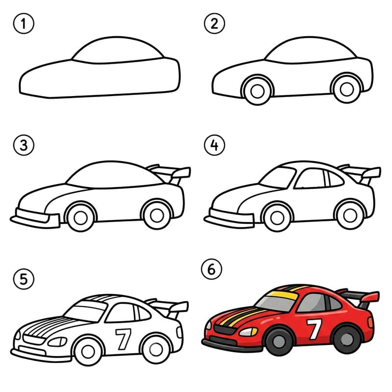 Classic race car Drawing Ideas