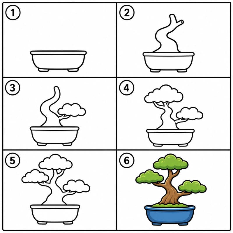Cloud Leaves Bonsai Drawing Ideas