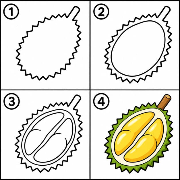 Creamy Durian Drawing Ideas