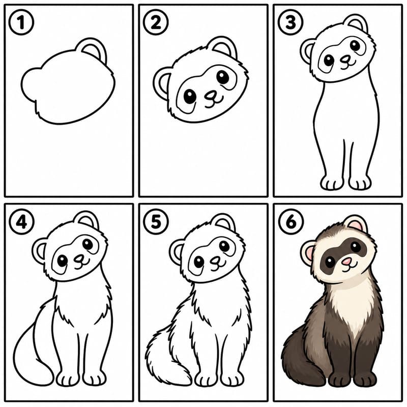 Curious ferret Drawing Ideas