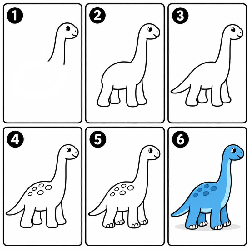 Cute Brontosaurus Drawing Ideas