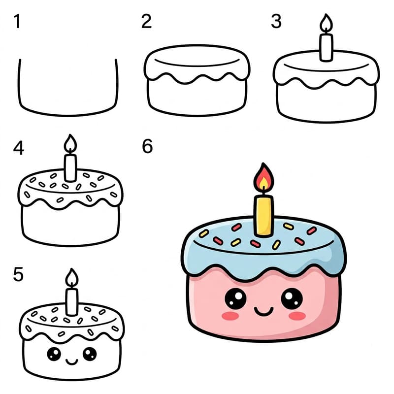 Cute cake Drawing Ideas