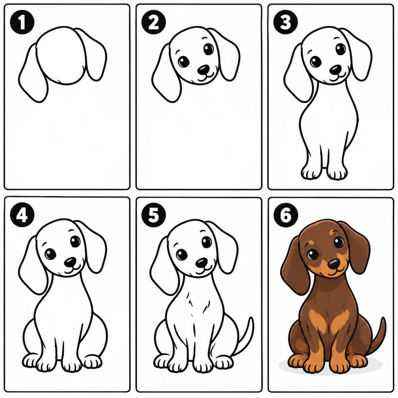 Cute dachshund Drawing Ideas
