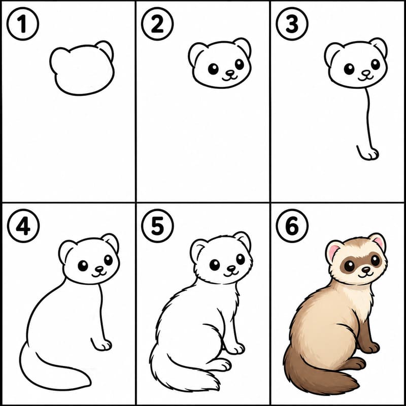 Cute ferret Drawing Ideas