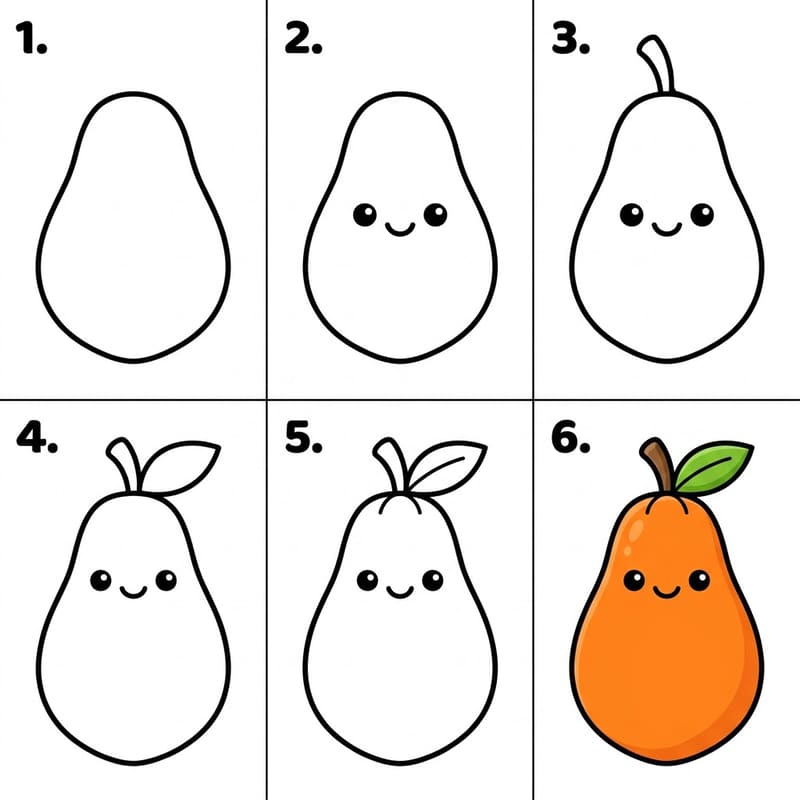 Cute papaya Drawing Ideas