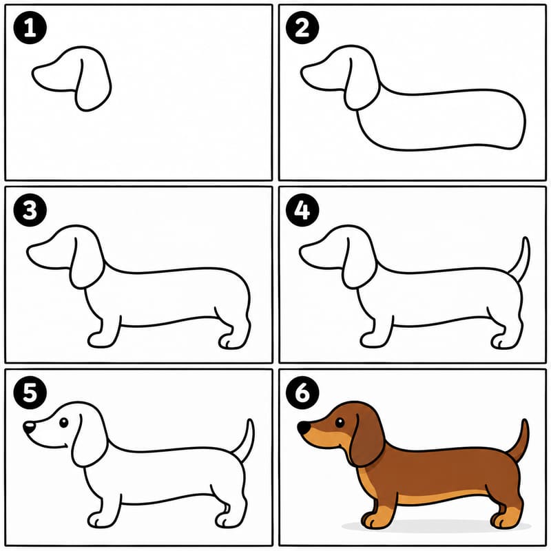Dachshund side view Drawing Ideas