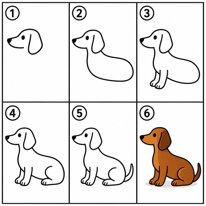 Dachshund sitting Drawing Ideas
