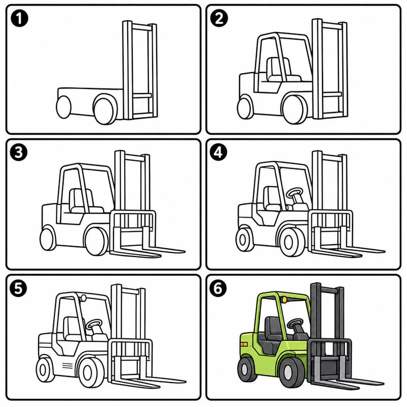 Detailed forklift Drawing Ideas