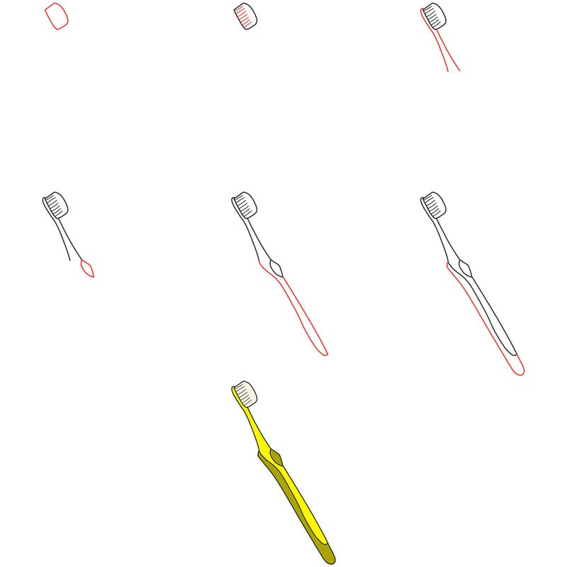 Detailed toothbrush Drawing Ideas