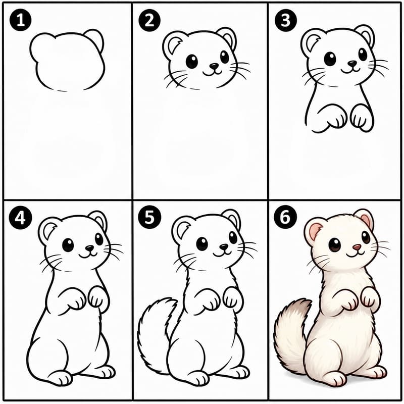 Docile ferret Drawing Ideas