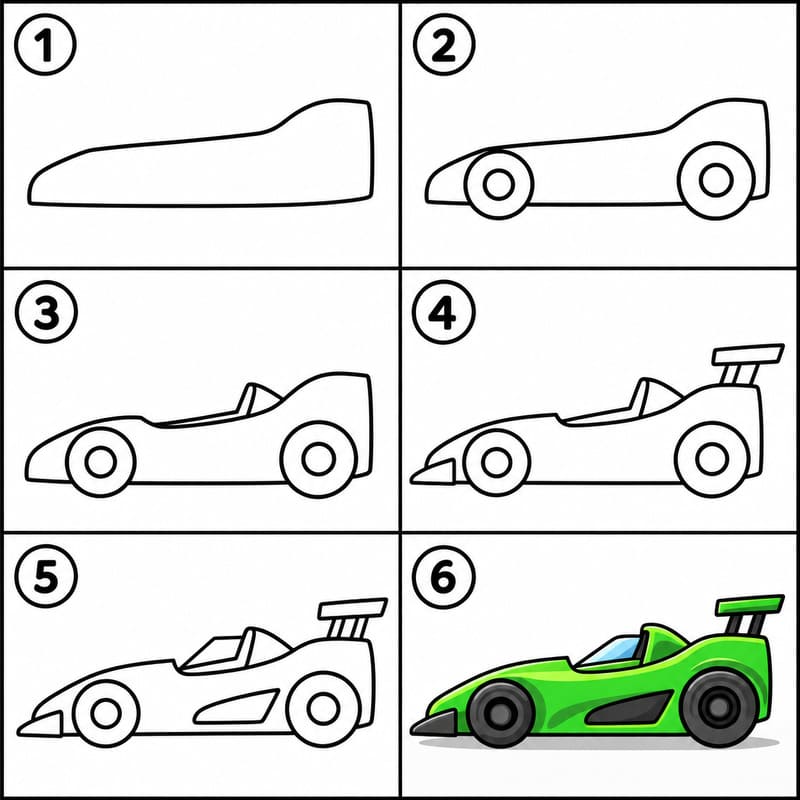 Drop-front race car Drawing Ideas