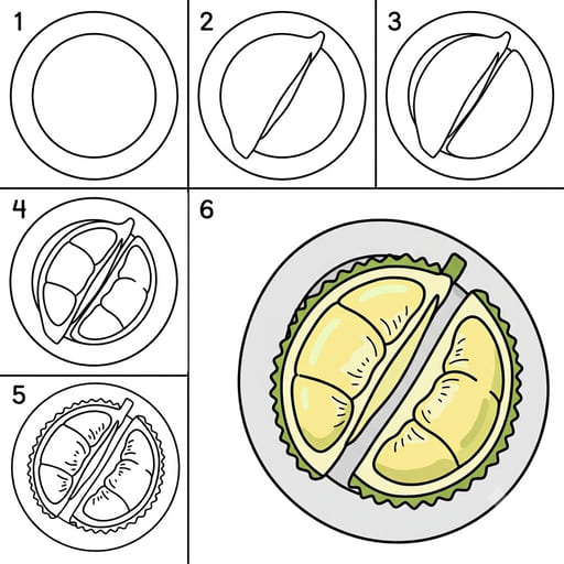Durian on a plate Drawing Ideas