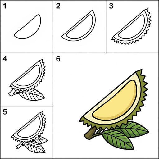 Durian slice Drawing Ideas