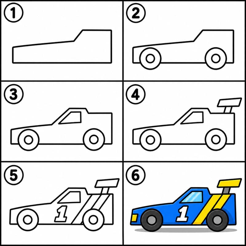 Easy race car Drawing Ideas