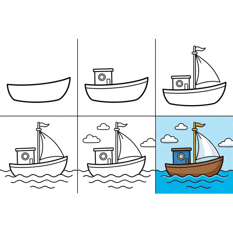 Easy ship Drawing Ideas
