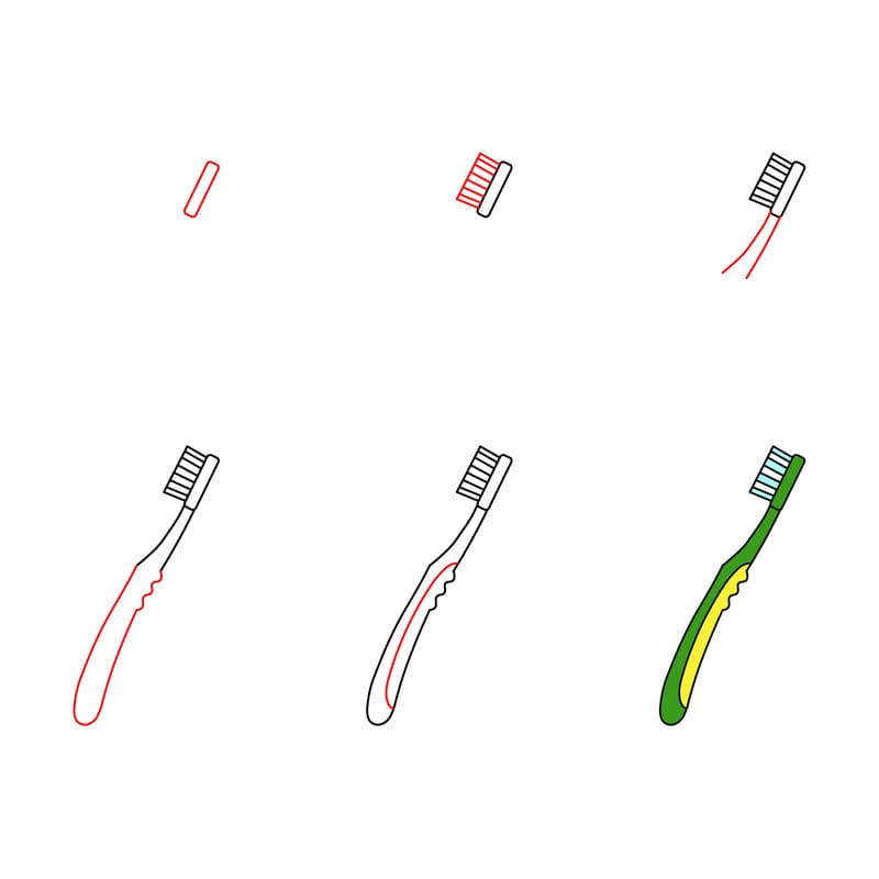 Easy toothbrush Drawing Ideas
