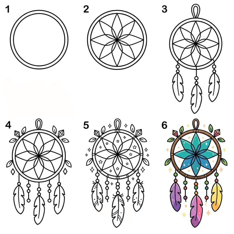 Enchanted dreamcatcher Drawing Ideas