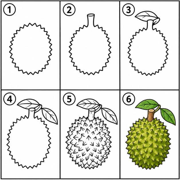 Exotic Durian Drawing Ideas