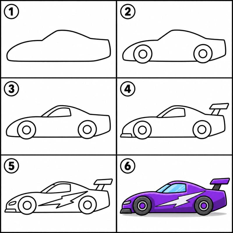 Fast race car Drawing Ideas