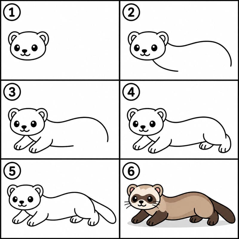 Ferret crawling Drawing Ideas