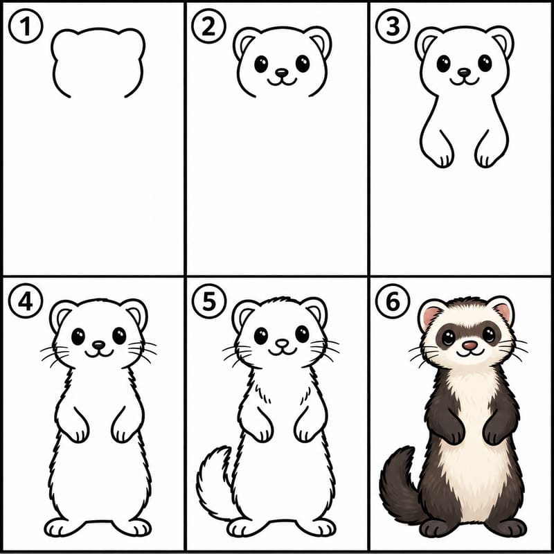 Ferret standing Drawing Ideas