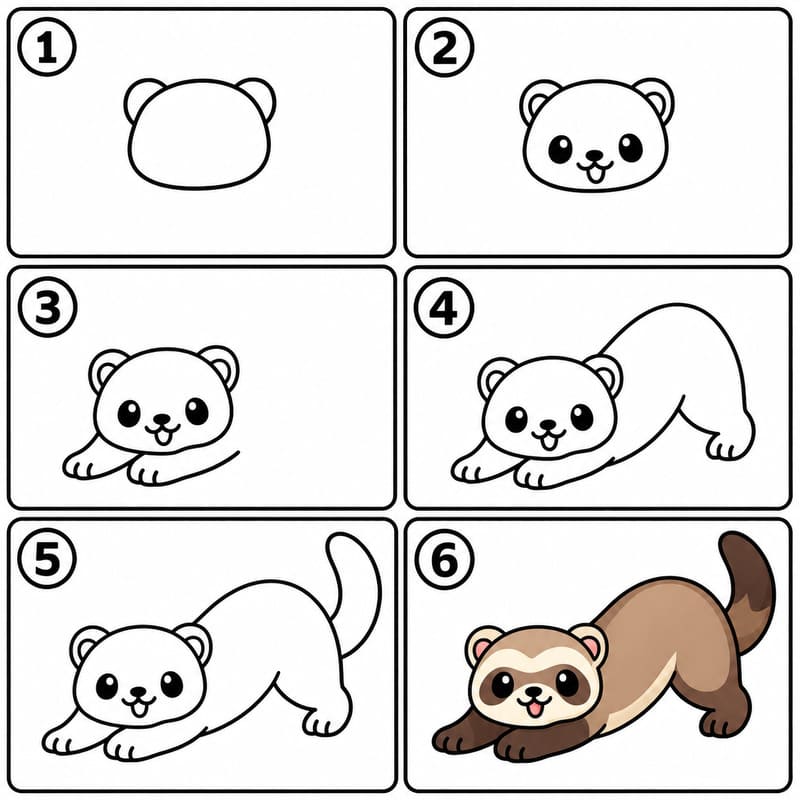 Ferret stretching Drawing Ideas