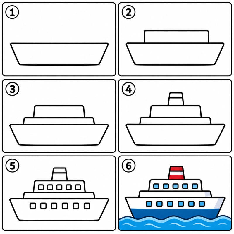 Ferry ship Drawing Ideas