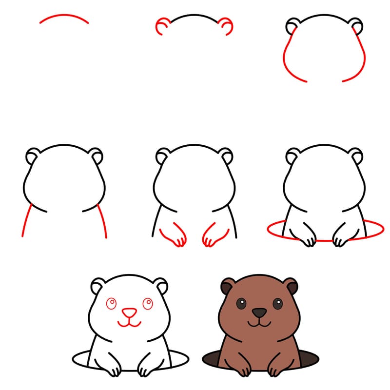 Forest groundhog Drawing Ideas