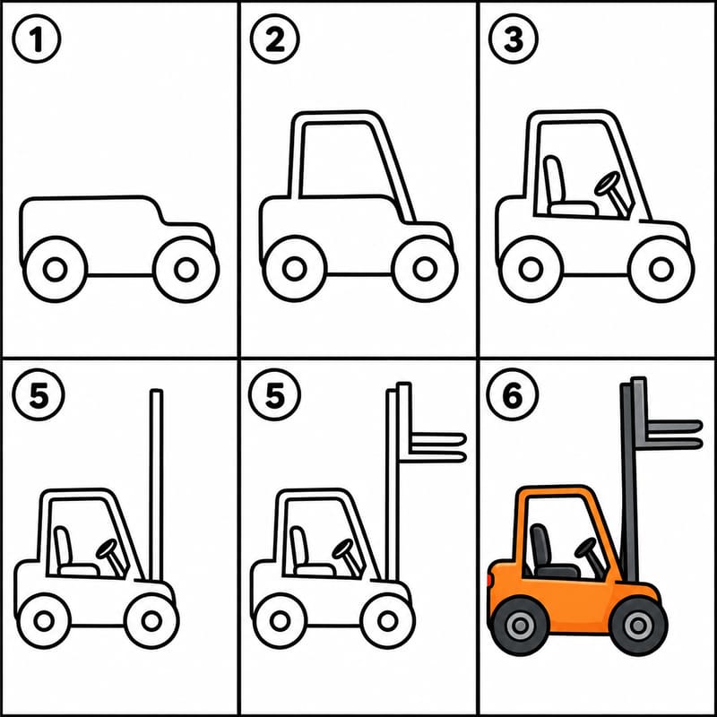 Forklift lifting forks up Drawing Ideas