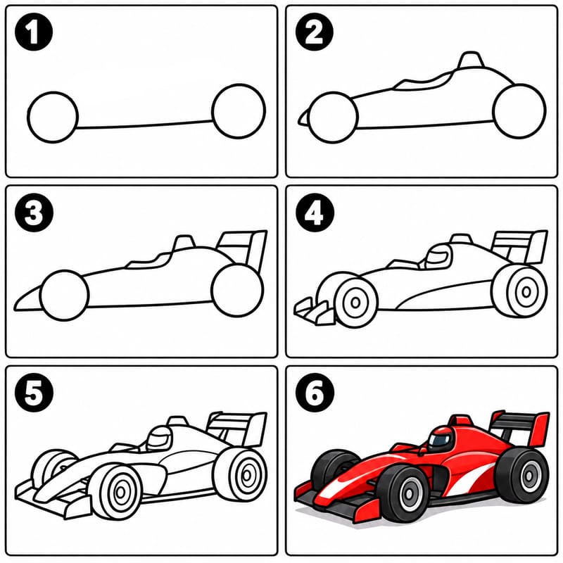 Formula-style race car Drawing Ideas