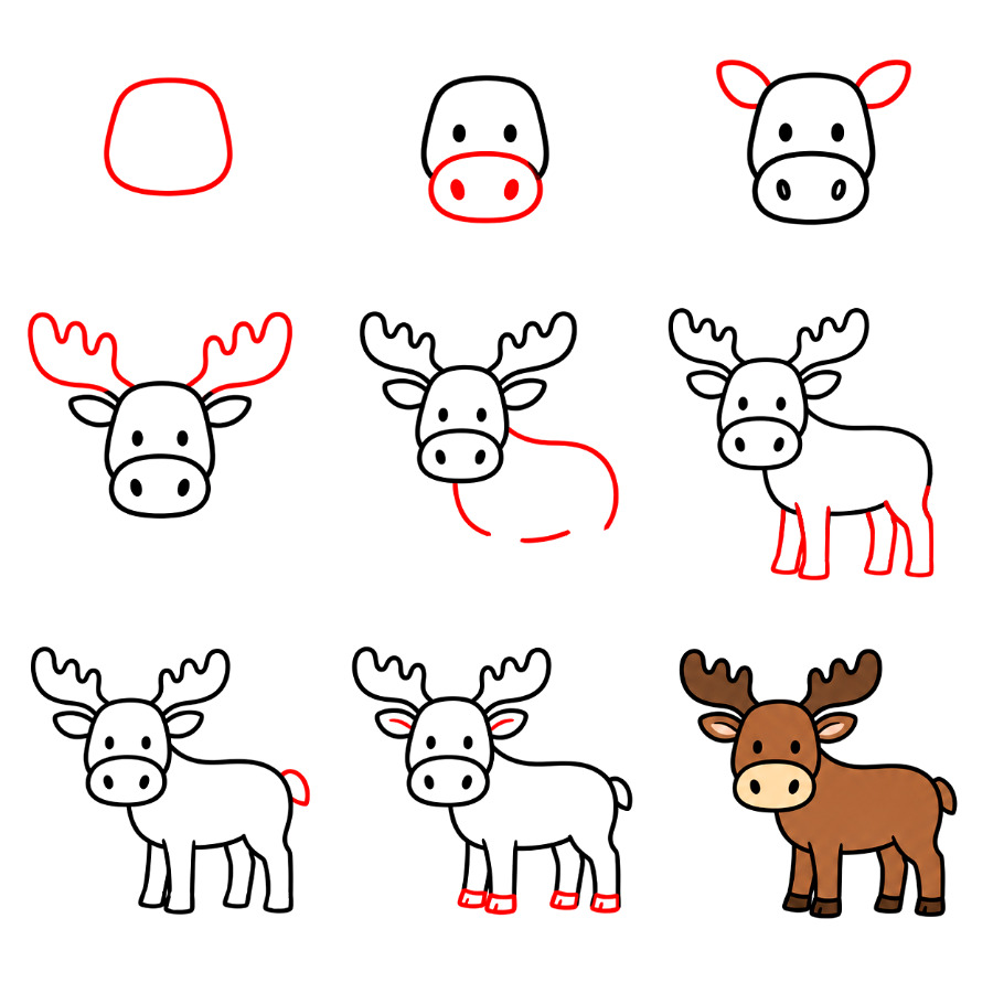 Free Moose Drawing Ideas