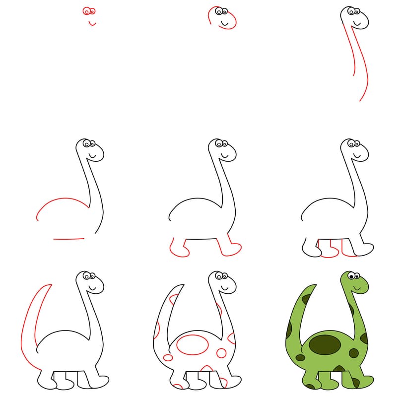Funny Brontosaurus Drawing Ideas