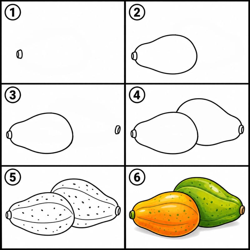 Garden papaya Drawing Ideas