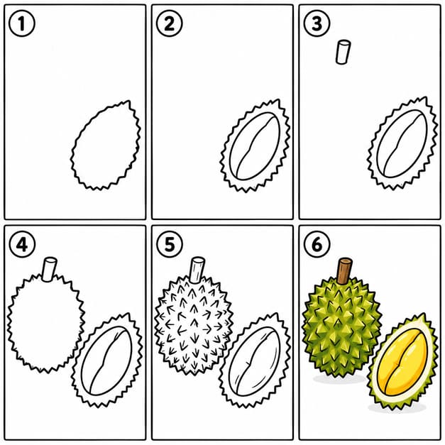 Golden Durian Drawing Ideas