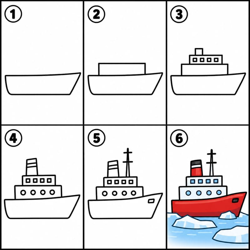 Icebreaker ship Drawing Ideas
