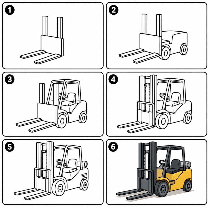 Industrial forklift Drawing Ideas