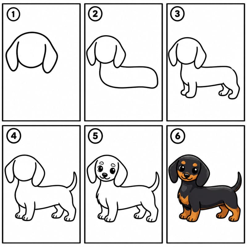 Lovely dachshund Drawing Ideas