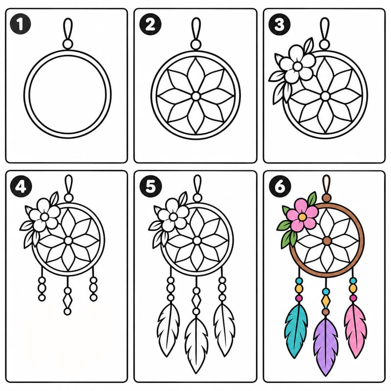 Lovely dreamcatcher Drawing Ideas