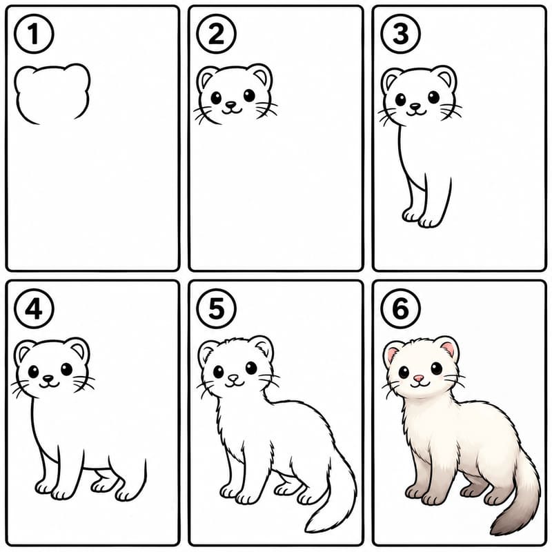 Lovely ferret Drawing Ideas