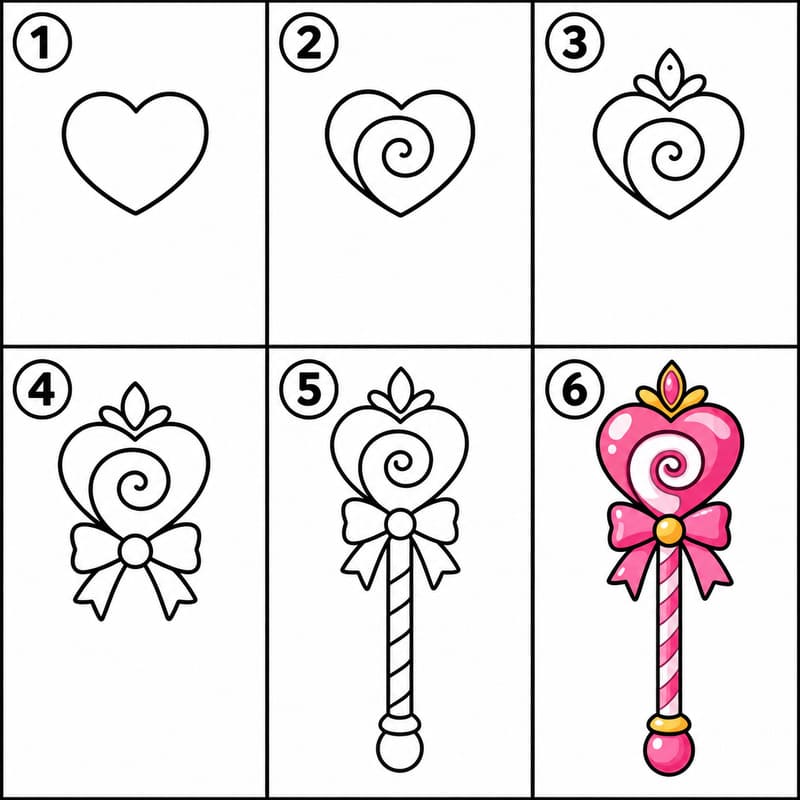 Lovely magic wand Drawing Ideas